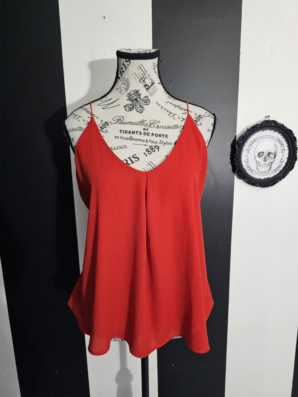 Red V-Neck Spaghetti Strap Camisole